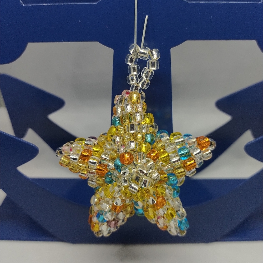 Handmade 3D Seed Bead Christmas Holiday Ornament